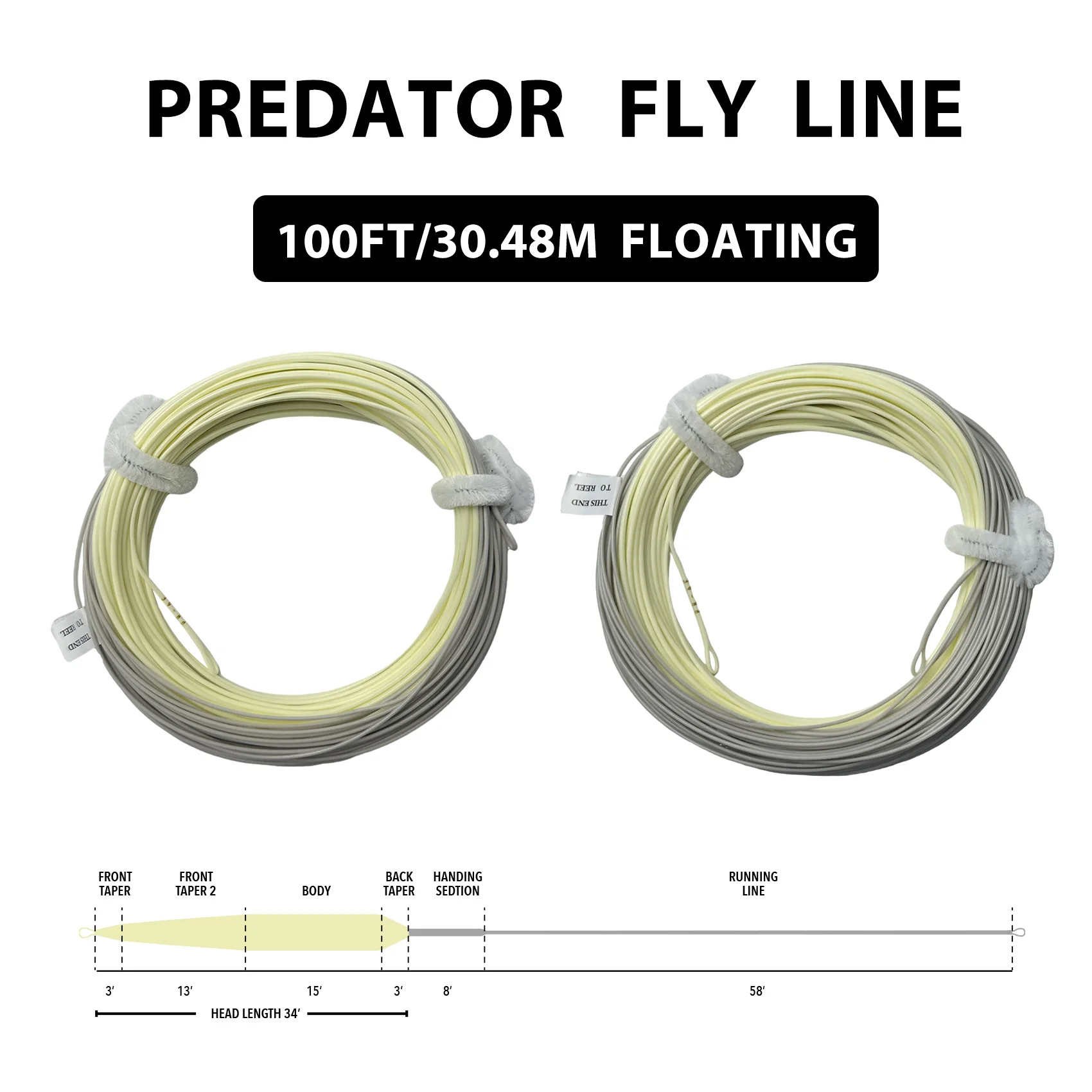 100ft Heavy Streamer Fly Fishing Line Full Floating, Ultra Slick Low Stretch Predator Line for Bass Trout Pike Musky Large Flies
100ft Heavy Streamer Fly Fishing Line Full Floating, Ultra Slick Low Stretch Predator Line for Bass Trout Pike Musky Large Flies