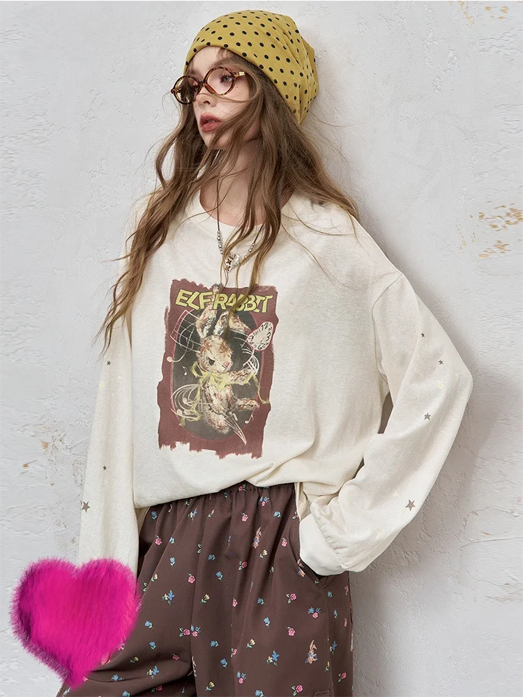 Practical Long Sve T-irt Women's Loose Fit Casual Print Top Autumn Comfortable Faion Fairy's ket Real Wearism
Practical Long Sve T-irt Women's Loose Fit Casual Print Top Autumn Comfortable Faion Fairy's ket Real Wearism