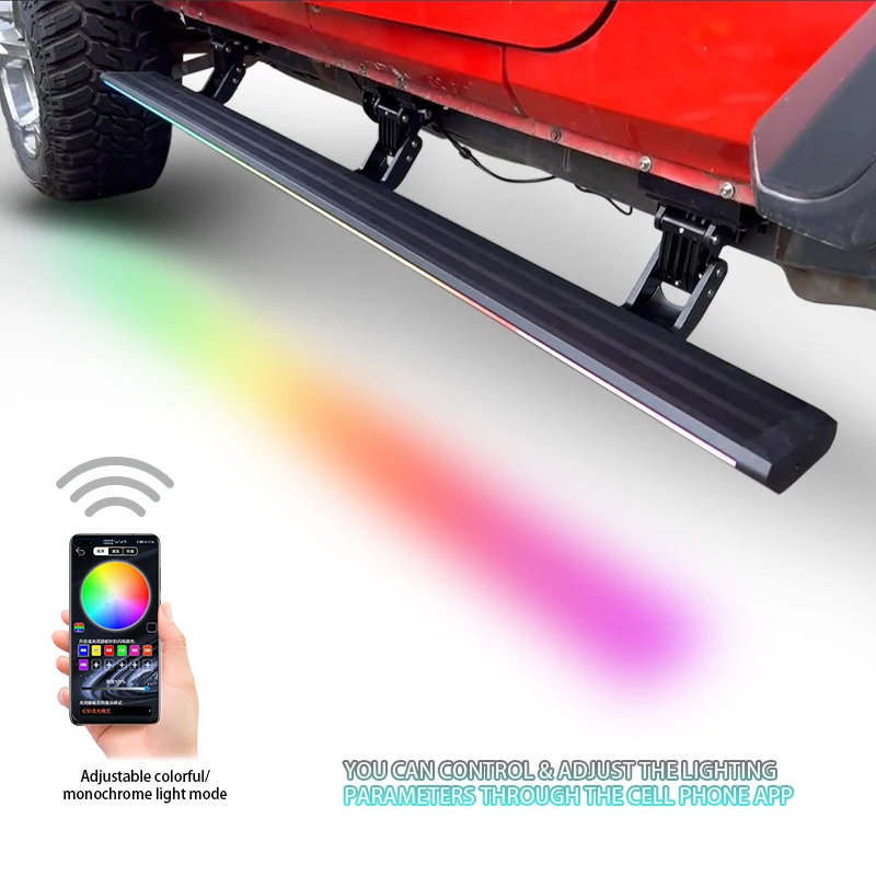 Factory Custom Full Set Aluminum Alloy Side Step Run Powered Steps For Jeep Wrangler 4 Door JK JL Power Running Board
Factory Custom Full Set Aluminum Alloy Side Step Run Powered Steps For Jeep Wrangler 4 Door JK JL Power Running Board