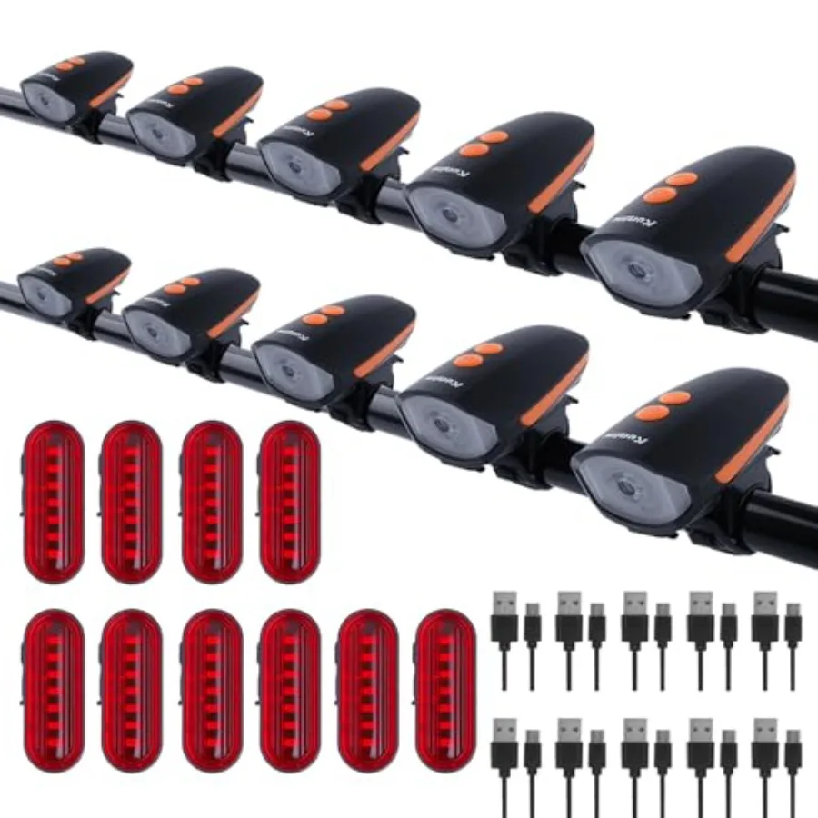 Rechargeable Bicycle Front and Rear Lights with Horn 1200mah Battery 120dB Bicycle Bell 150 lumens 3 Light Modes 5 Horn Modes S
Rechargeable Bicycle Front and Rear Lights with Horn 1200mah Battery 120dB Bicycle Bell 150 lumens 3 Light Modes 5 Horn Modes S