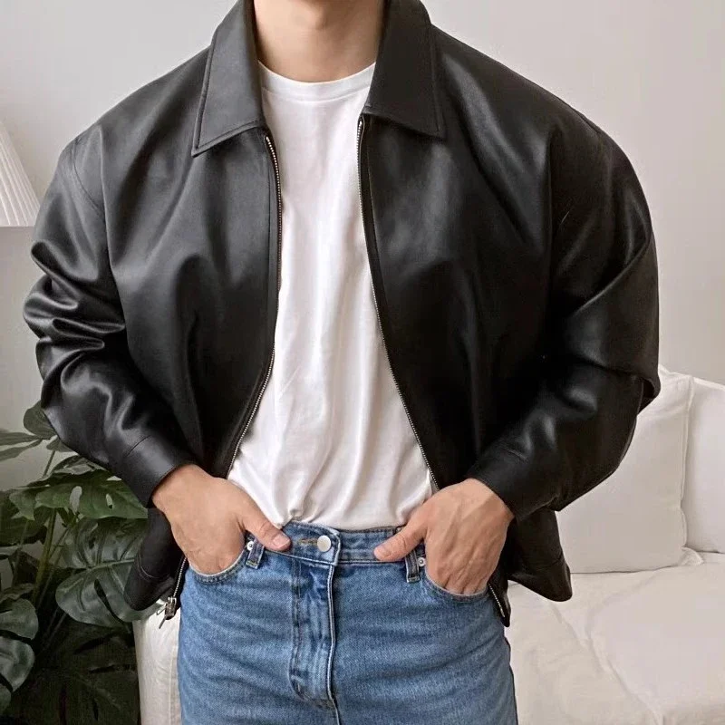 Men's Leather Jacket Coat Fashion Lapel Collar Zip-up Leather PU Jackets Men Winter Outdoor Leather Coat Streetwears
Men's Leather Jacket Coat Fashion Lapel Collar Zip-up Leather PU Jackets Men Winter Outdoor Leather Coat Streetwears
