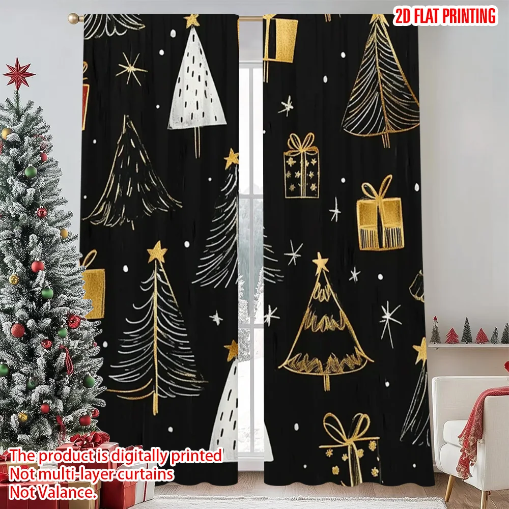2pcs 2D flat printing Merry Christmas Window Curtains Christmas tree_ Machine Washable Polyester Without Electricity Family
2pcs 2D flat printing Merry Christmas Window Curtains Christmas tree_ Machine Washable Polyester Without Electricity Family