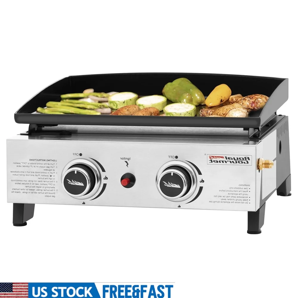 Portable 17 Inch 2 Burner Gas Griddle Grill 17000 BTU Compact Outdoor Cooking BBQ Grill Tailgate Camping Picnic Easy Cleanup
Portable 17 Inch 2 Burner Gas Griddle Grill 17000 BTU Compact Outdoor Cooking BBQ Grill Tailgate Camping Picnic Easy Cleanup