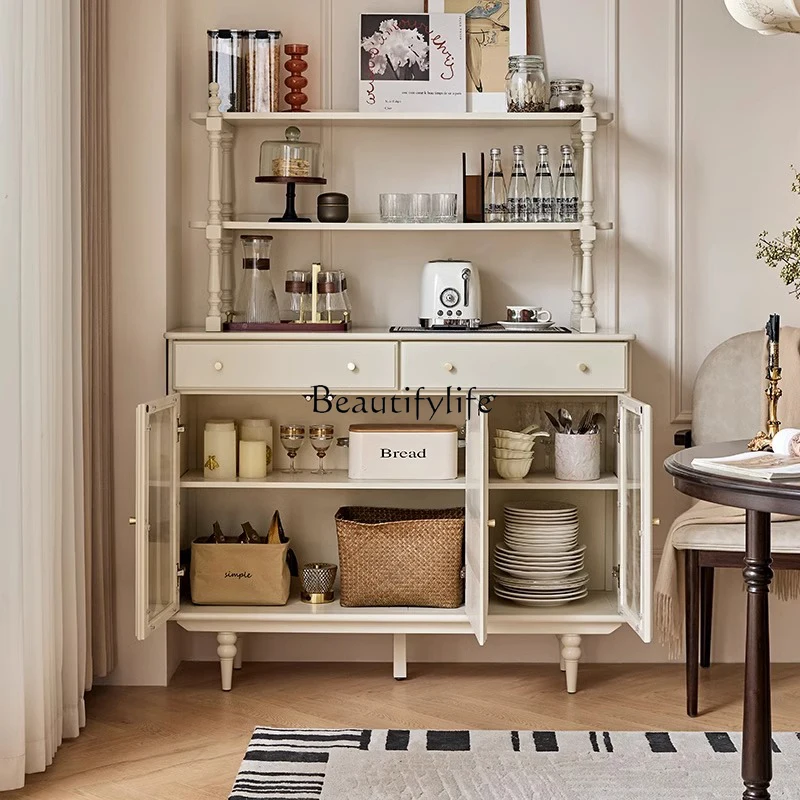 French cream solid wood dining side cabinet living room wall storage wine cabinet
French cream solid wood dining side cabinet living room wall storage wine cabinet