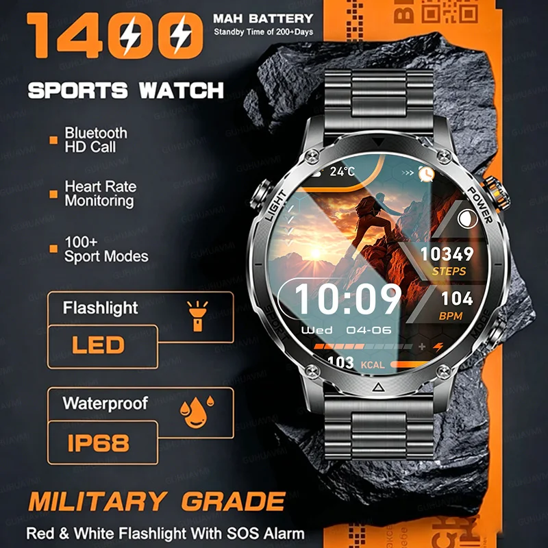T-Rex3 Ultra Tactical Military 1400mAh Battery Smart Watch Men with HD Call SOS Flashlight Rugged Outdoor Diving Swim Smartwatch
T-Rex3 Ultra Tactical Military 1400mAh Battery Smart Watch Men with HD Call SOS Flashlight Rugged Outdoor Diving Swim Smartwatch