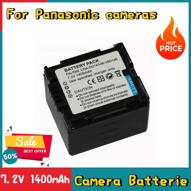 7.2V 1400mAh Suitable for Panasonic Camcorders Batteries for Models CGA-DU14 DU21 VBG6 VBG260 VBT190 D54S
7.2V 1400mAh Suitable for Panasonic Camcorders Batteries for Models CGA-DU14 DU21 VBG6 VBG260 VBT190 D54S