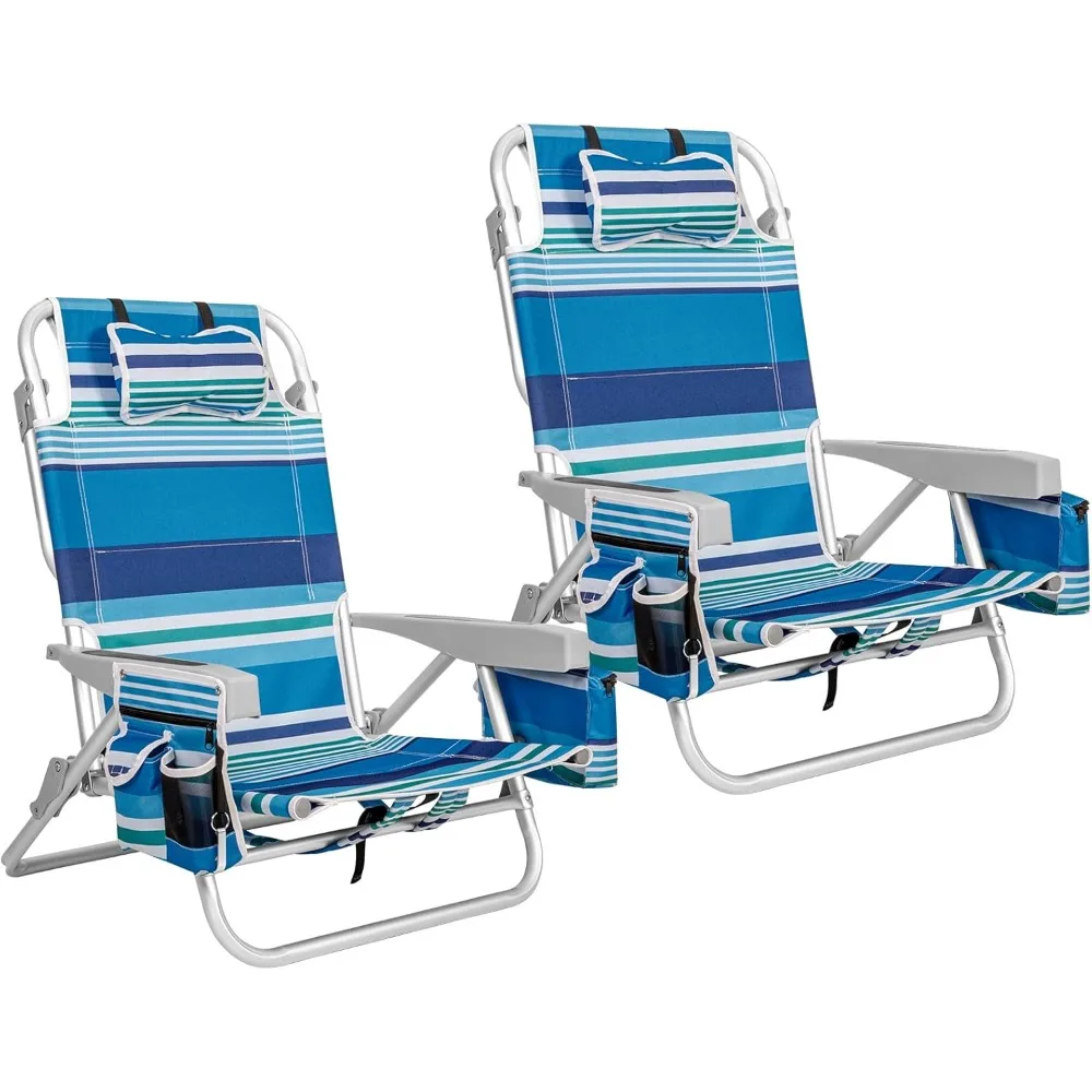 2 Pack 5-Position Aluminum Backpack Beach Chair Classic Lay Flat Folding Chairs, with Cooler Bag, Cup Holder for Beach Sport Law
2 Pack 5-Position Aluminum Backpack Beach Chair Classic Lay Flat Folding Chairs, with Cooler Bag, Cup Holder for Beach Sport Law