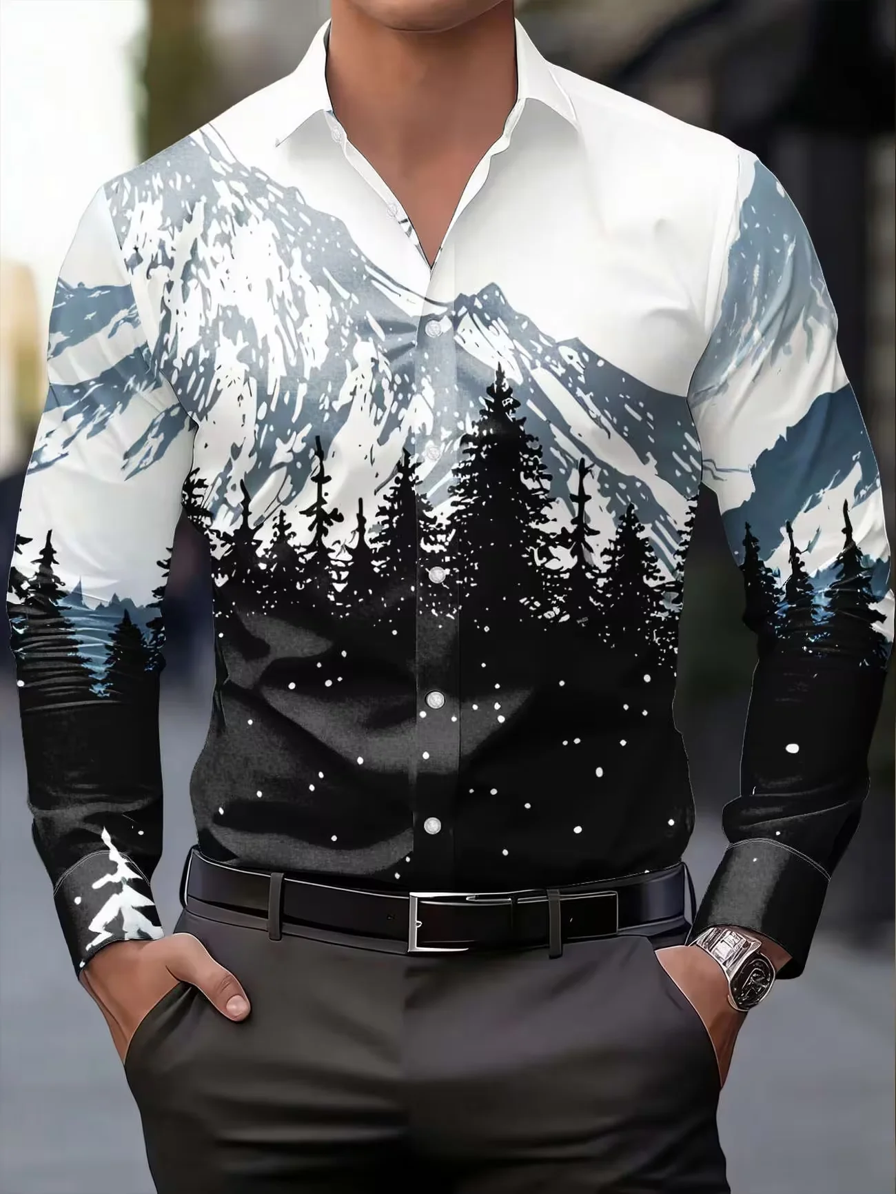 New American Western style Eagle print men's long sleeved shirt, retro workwear style slim fit casual shirt
New American Western style Eagle print men's long sleeved shirt, retro workwear style slim fit casual shirt
