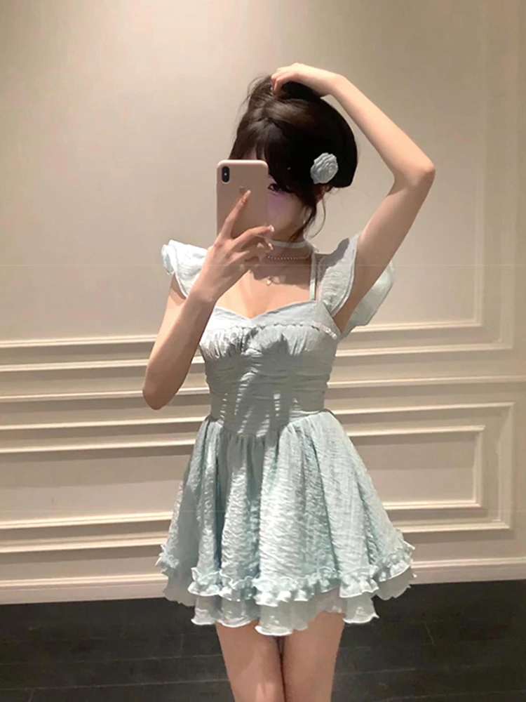 Summer Women's A-Line Dress Ballet Style Fleece Sleeve Waist-Cinching Short Skirt Korean Style Commute Wind plus Size
Summer Women's A-Line Dress Ballet Style Fleece Sleeve Waist-Cinching Short Skirt Korean Style Commute Wind plus Size