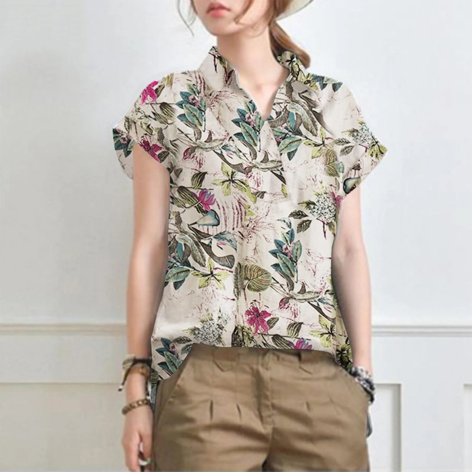 Cotton Linen Femme Shirts Elegant Holiday Loose Tops Women Summer Floral Printed Blouse Short Sleeve Bohemian Lapel 2023 Tees
Cotton Linen Femme Shirts Elegant Holiday Loose Tops Women Summer Floral Printed Blouse Short Sleeve Bohemian Lapel 2023 Tees