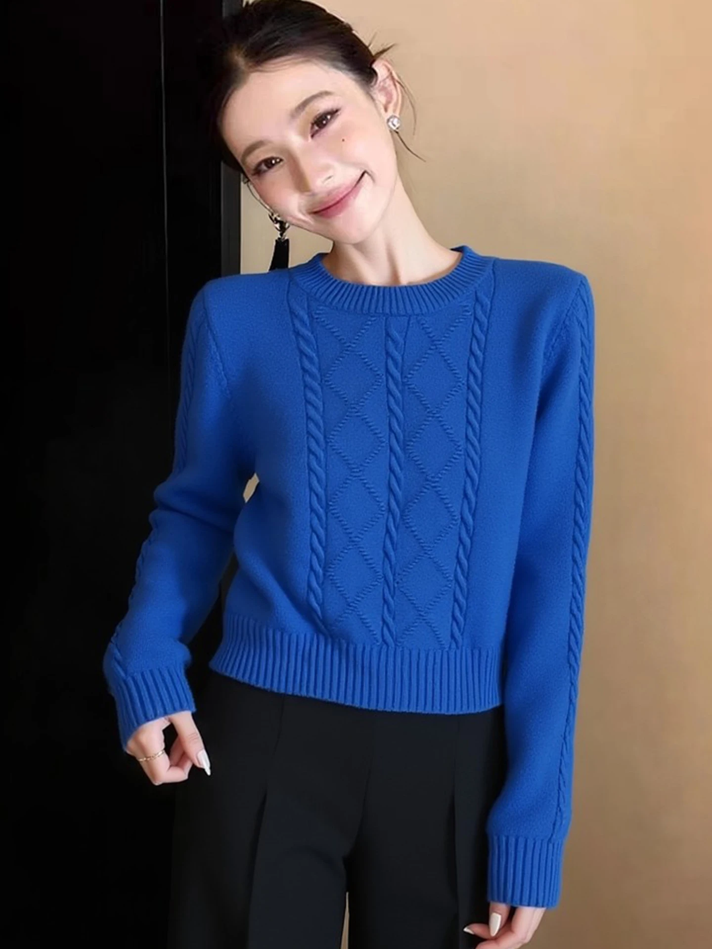 Ele Long Sve Knitwear Women's Comfortable Warm Faionable White Enhancing Spring Base irt Sweater Commute Sle
Ele Long Sve Knitwear Women's Comfortable Warm Faionable White Enhancing Spring Base irt Sweater Commute Sle