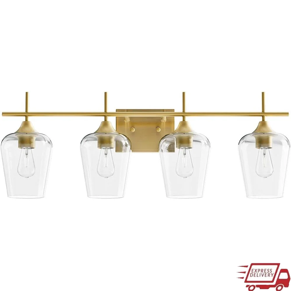4-Light Bathroom Vanity Light Fixture Over Mirror Clear Glass Wall Sconce Soft Lighting Bathroom Hallway Bedroom Kitchen
4-Light Bathroom Vanity Light Fixture Over Mirror Clear Glass Wall Sconce Soft Lighting Bathroom Hallway Bedroom Kitchen