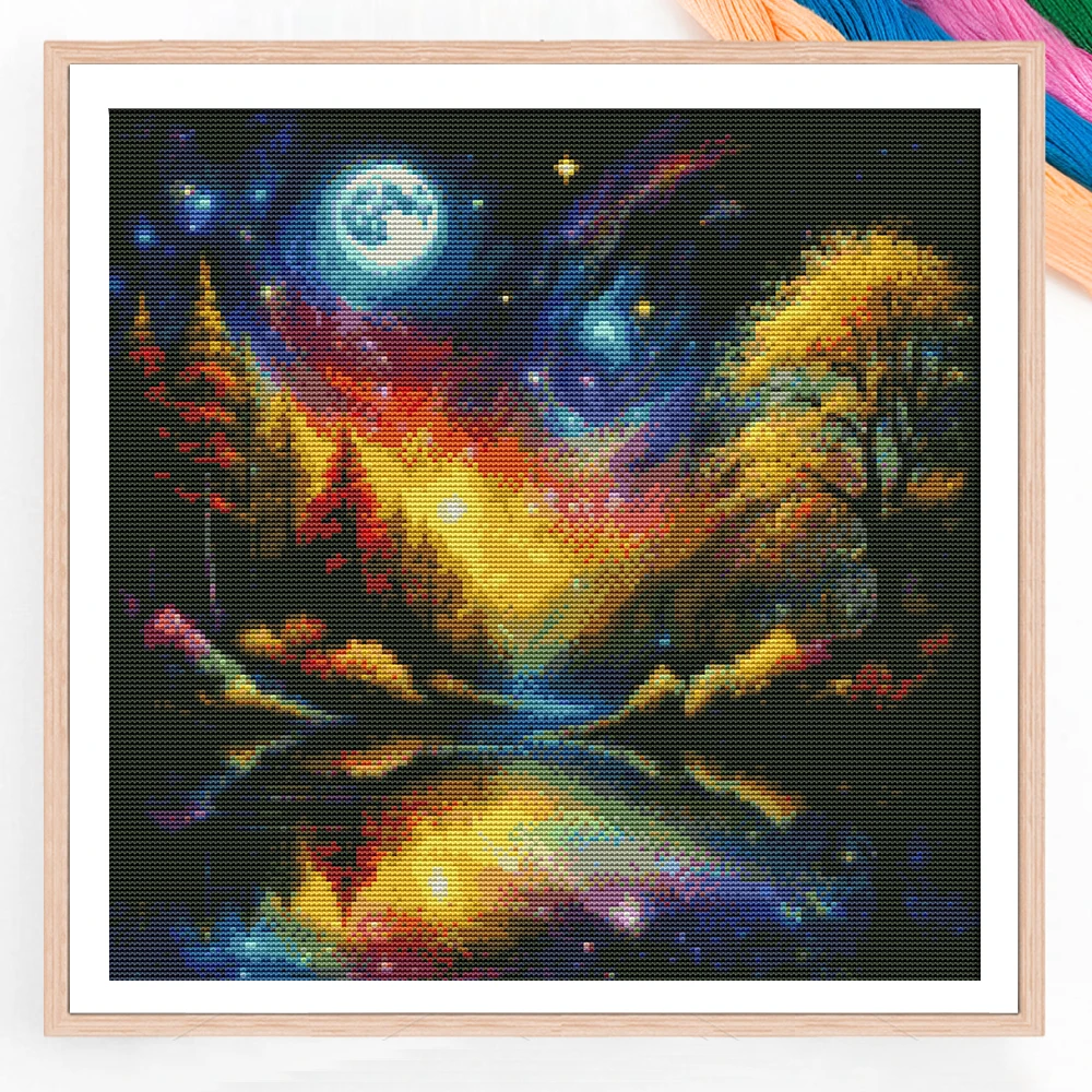 Набор для вышивки крестом, звездный лес, пейзаж, наборы для вышивания, узоры, наборы для рукоделия для взрослых, 11 карат, с принтом
Набор для вышивки крестом, звездный лес, пейзаж, наборы для вышивания, узоры, наборы для рукоделия для взрослых, 11 карат, с принтом