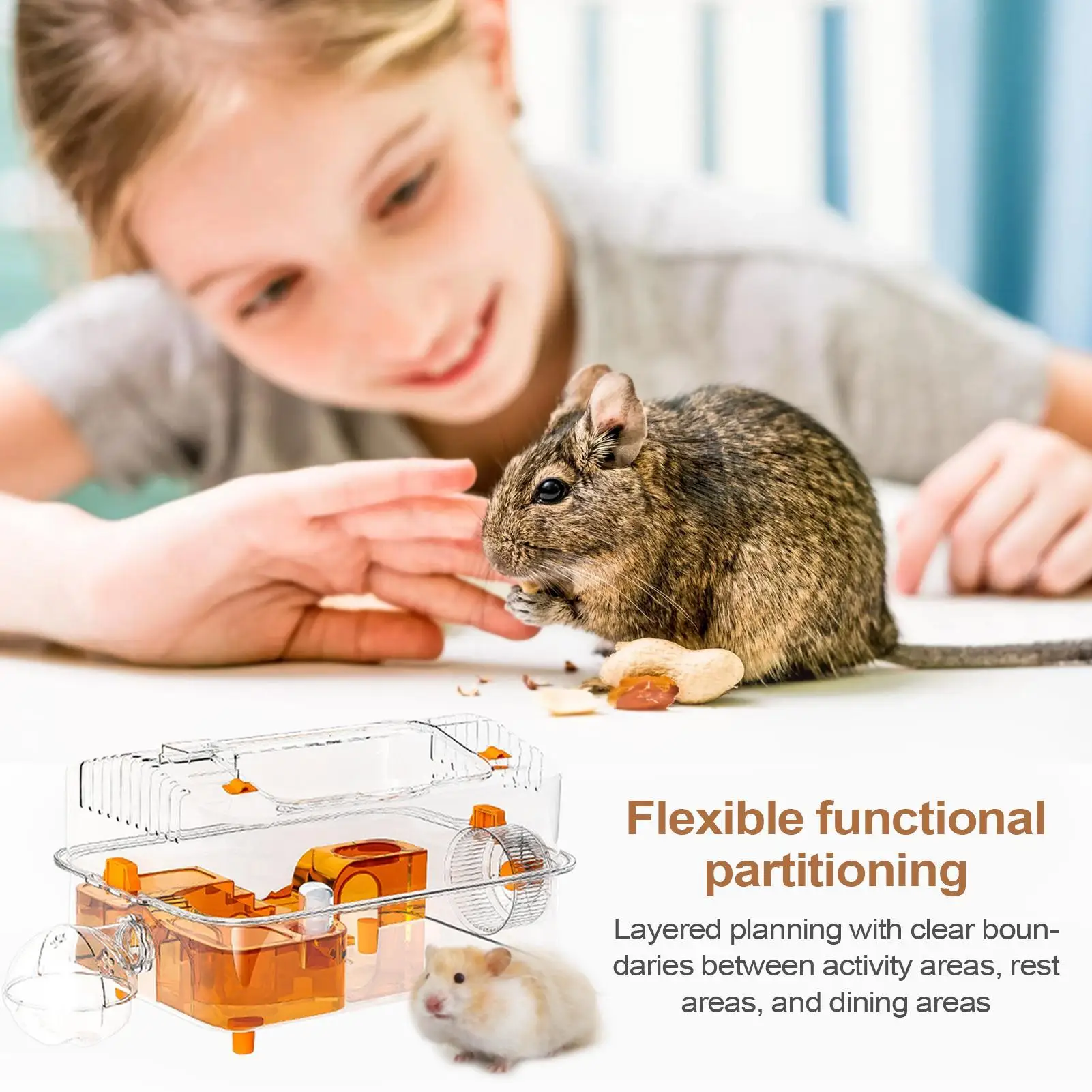 Big Hamster Cage Top Open Pet Cage Activity Decorative Clear Habitat With Dispenser And Wheel For Bunny Resting Sleeping Playing
Big Hamster Cage Top Open Pet Cage Activity Decorative Clear Habitat With Dispenser And Wheel For Bunny Resting Sleeping Playing