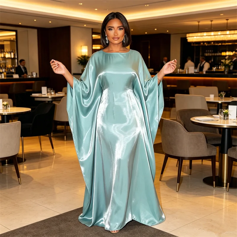 Ramadan Summer Batwing Sleeve Satin Butterfly Abaya Islam Muslim Maxi Dress Kebaya Women Kaftan Robe Musulmane Femme Vestidos
Ramadan Summer Batwing Sleeve Satin Butterfly Abaya Islam Muslim Maxi Dress Kebaya Women Kaftan Robe Musulmane Femme Vestidos