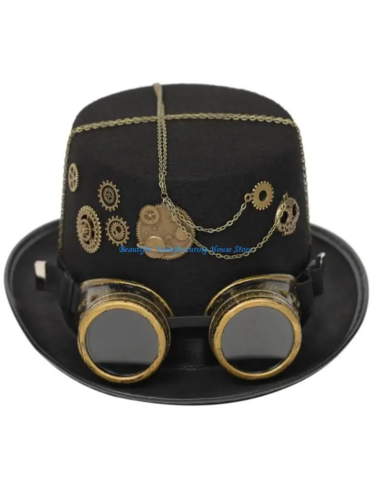 E56A Wide Brims Hat Women Costume Hat Steampunk Cosplay Party Props Hat Retro Top Hat
E56A Wide Brims Hat Women Costume Hat Steampunk Cosplay Party Props Hat Retro Top Hat