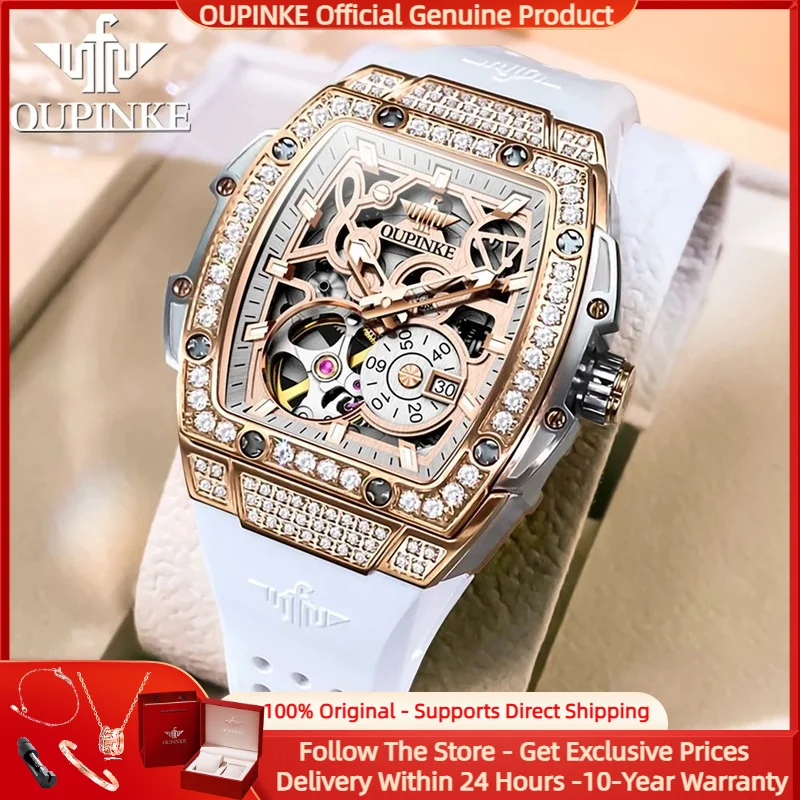 OUPINKE 3220 Elegant Women Mechanical Watch Hollow Sapphire Mirror Diamond Watch Luxury Waterproof Women Automatic Watch Reloj
OUPINKE 3220 Elegant Women Mechanical Watch Hollow Sapphire Mirror Diamond Watch Luxury Waterproof Women Automatic Watch Reloj