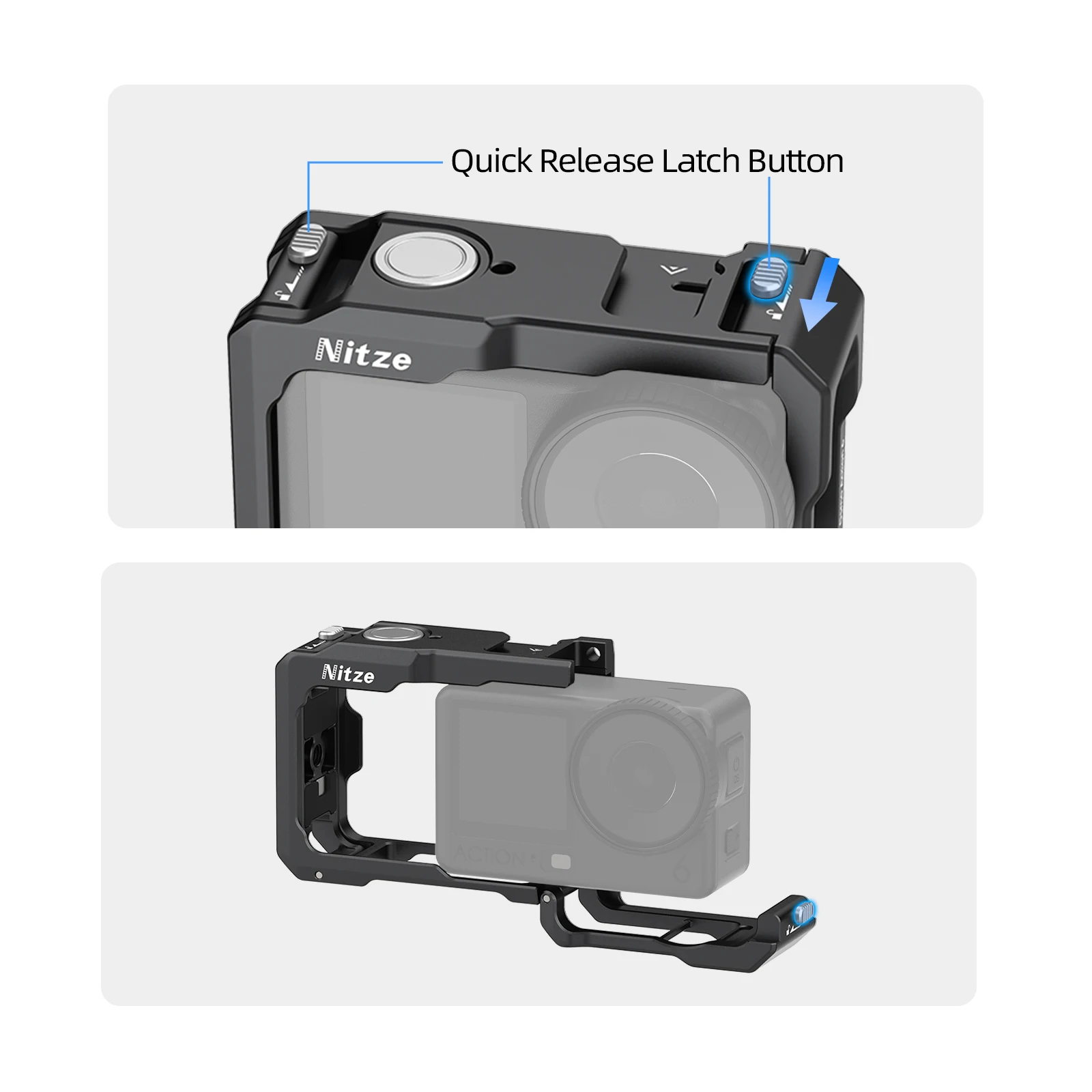 Nitze Cage for DJI Osmo Action 6 Camera - T-D07A
Nitze Cage for DJI Osmo Action 6 Camera - T-D07A