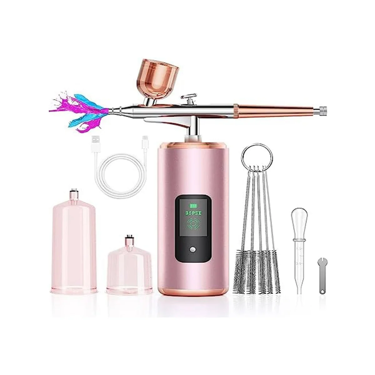 Airbrush Kit with Compressor, Cordless AirBrush Set with LED Display, 36 PSI High Pressure Portable AirBrush for Model
Airbrush Kit with Compressor, Cordless AirBrush Set with LED Display, 36 PSI High Pressure Portable AirBrush for Model