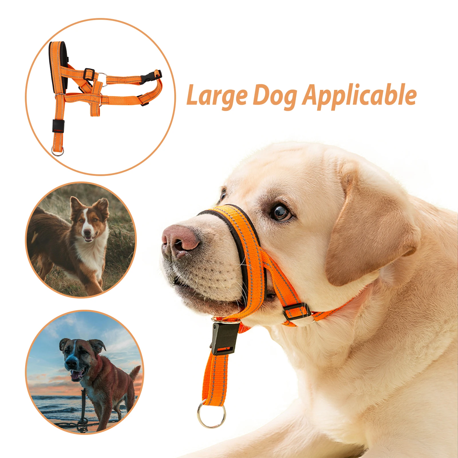 Reflective Dog Breathable Nylon Mouth Dog Mouth Protector Protector for Large Breed Adjustable Walking Pet Supplies
Reflective Dog Breathable Nylon Mouth Dog Mouth Protector Protector for Large Breed Adjustable Walking Pet Supplies