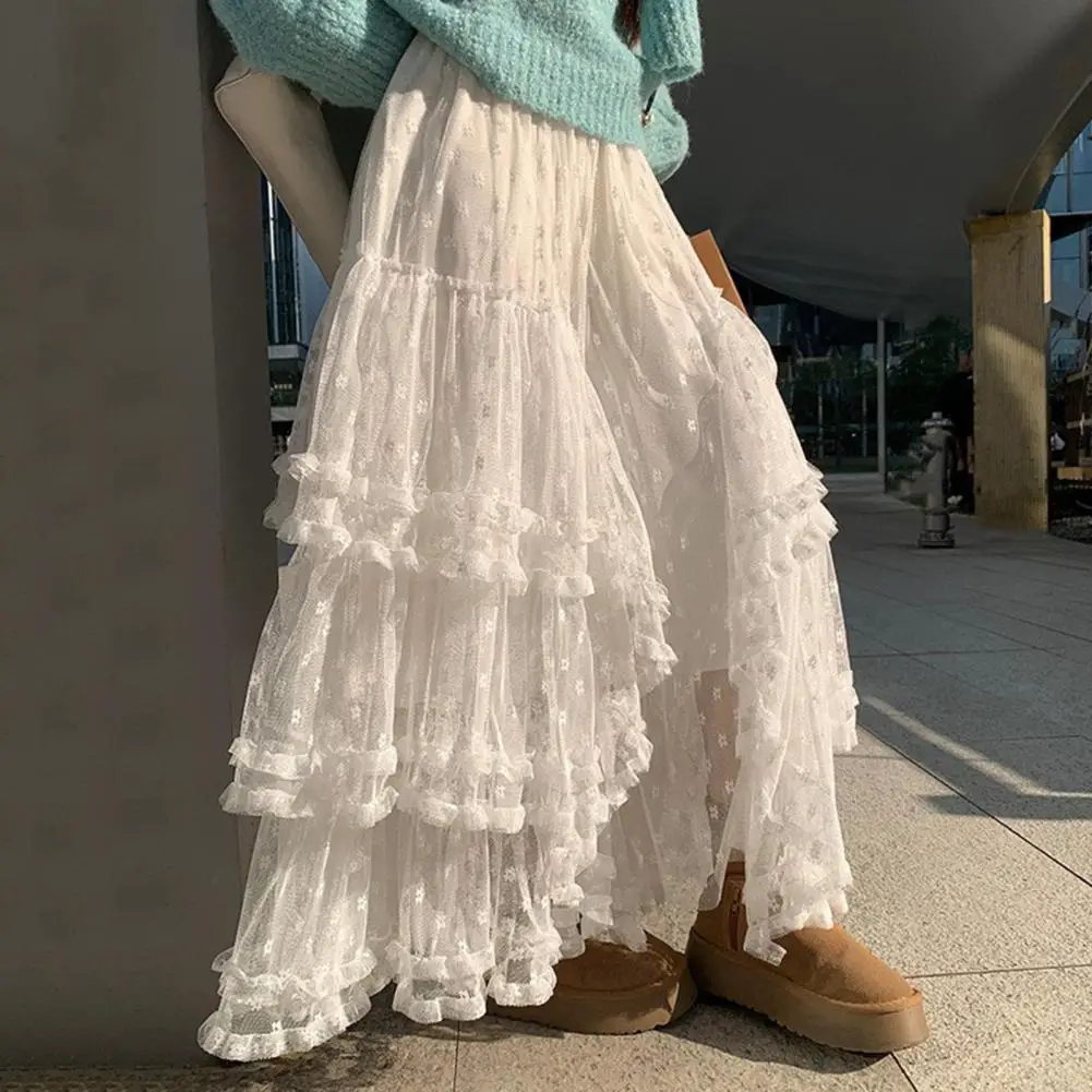 Spring Summer Women Lace Skirts Vintage High Waist Elastic Patchwork White Black Chic Long Cake A-line Skirt for Student
Spring Summer Women Lace Skirts Vintage High Waist Elastic Patchwork White Black Chic Long Cake A-line Skirt for Student