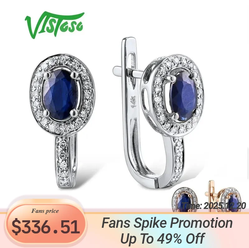 VISTOSO Gold Earrings For Women Genuine 14K 585 White/Rose Gold Sparkling Diamond Blue Sapphire Gorgeous Earrings Fine Jewelry
VISTOSO Gold Earrings For Women Genuine 14K 585 White/Rose Gold Sparkling Diamond Blue Sapphire Gorgeous Earrings Fine Jewelry