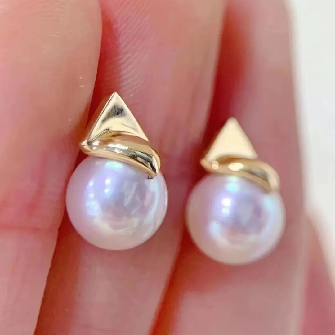 RY Pure 925 Sterling Silver Round 8-8.5mm Fresh Water White Pearls Studs Earrings Women Fine Pearl Earrings
RY Pure 925 Sterling Silver Round 8-8.5mm Fresh Water White Pearls Studs Earrings Women Fine Pearl Earrings
