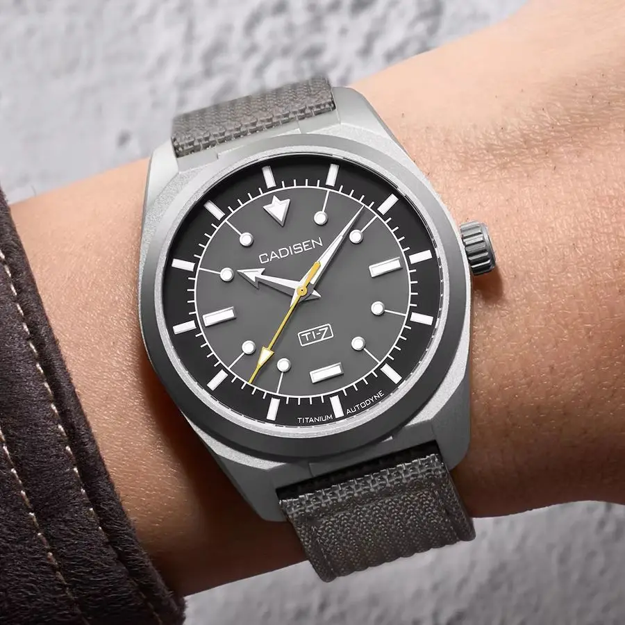 CADISEN TI-7 Autodyne Titanium Automatic Mechanical Watch Man Canvas Wristwatch MIYOTA 8215 Watches USA Warehouse Delivery
CADISEN TI-7 Autodyne Titanium Automatic Mechanical Watch Man Canvas Wristwatch MIYOTA 8215 Watches USA Warehouse Delivery
