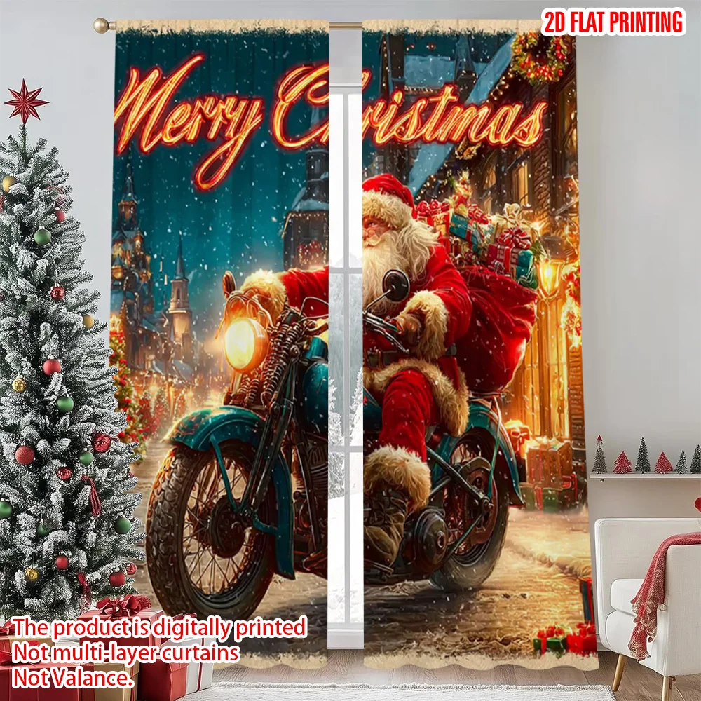 2pcs 2D flat printing Christmas Curtains Santa Claus Motorcycle Machine Washable Fabric Without Electricity Festive Curtains Use
2pcs 2D flat printing Christmas Curtains Santa Claus Motorcycle Machine Washable Fabric Without Electricity Festive Curtains Use
