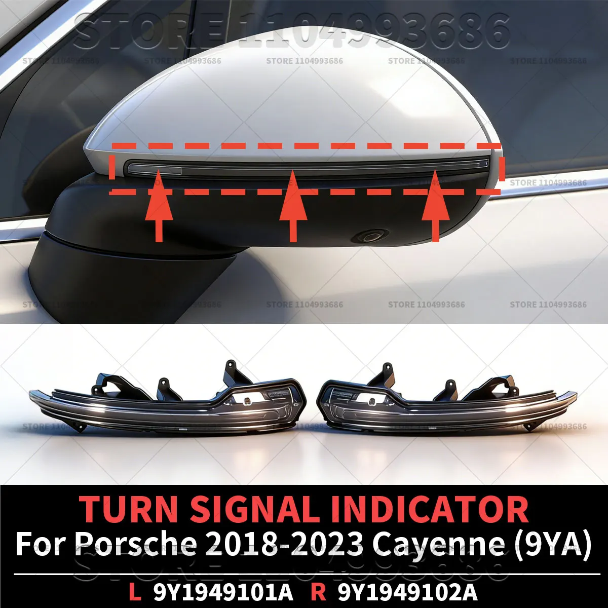For Porsche 2018 2019 2020 2021 2022 2023 Cayenne (9YA) TURN SIGNAL INDICATOR OEM 9Y1949101A 9Y1949102A 9Y1949101B 9Y1949102B
For Porsche 2018 2019 2020 2021 2022 2023 Cayenne (9YA) TURN SIGNAL INDICATOR OEM 9Y1949101A 9Y1949102A 9Y1949101B 9Y1949102B