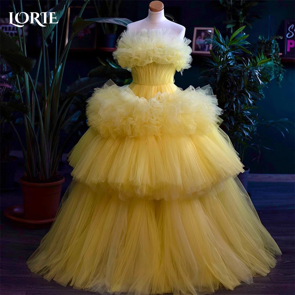 LORIE Yellow Elegant Formal Prom Dresses Ruched Off Shoulder A-Line Tiered Ruffles Evening Dress Backless Wedding Party Gowns
LORIE Yellow Elegant Formal Prom Dresses Ruched Off Shoulder A-Line Tiered Ruffles Evening Dress Backless Wedding Party Gowns