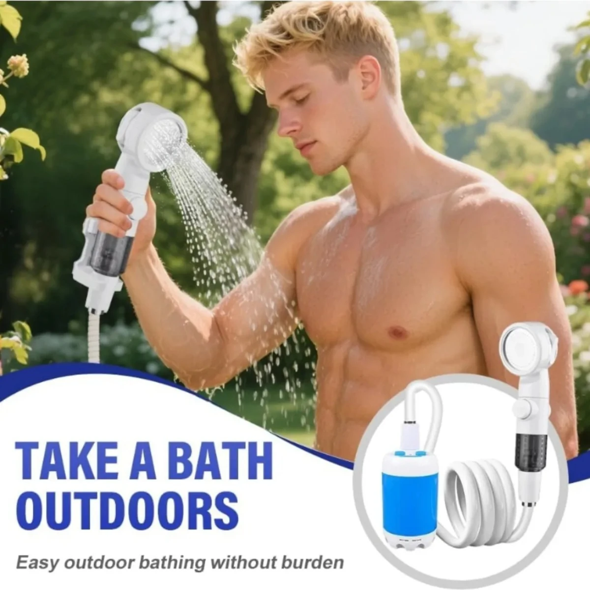 Portable Camping Shower Pump with USB-C, with 3 Spray Modes, Outdoor Shower Kit for Camping, RV, Travel,Pet Bath,Watering Plants
Portable Camping Shower Pump with USB-C, with 3 Spray Modes, Outdoor Shower Kit for Camping, RV, Travel,Pet Bath,Watering Plants