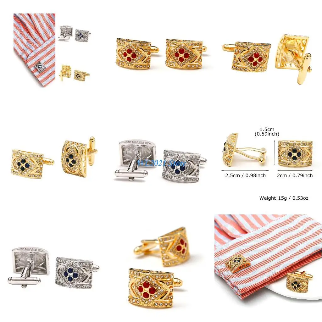 G5GC Sturdy Copper Alloy Men's Cufflinks with Round Vintage Designs and Cubic Zirconia for Daily Business Wear
G5GC Sturdy Copper Alloy Men's Cufflinks with Round Vintage Designs and Cubic Zirconia for Daily Business Wear