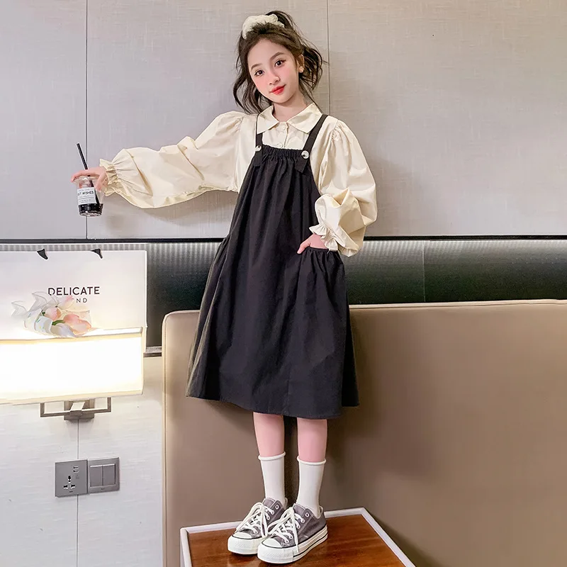 Girls Strap Skirt Set 2023 Autumn New Fashion Casual Loose Fitting Academic Style Fashionable Long Sleeve Set Fashion Cotton
Girls Strap Skirt Set 2023 Autumn New Fashion Casual Loose Fitting Academic Style Fashionable Long Sleeve Set Fashion Cotton