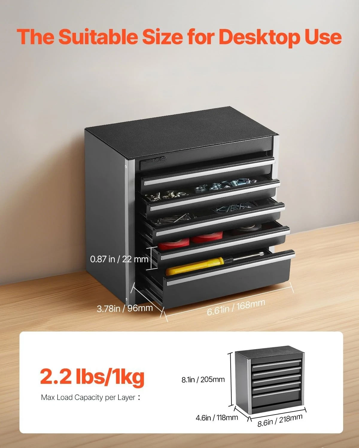 Small Metal Tool Box with Smooth Ball Bearing Slides for Home & Auto Repair
Small Metal Tool Box with Smooth Ball Bearing Slides for Home & Auto Repair