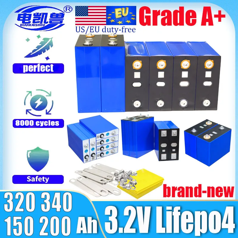 4PCS new 3.2V 320AH 280AH 340AH 200AH 150AH 105AH lifepo4 battery DIY 12V RV lithium iron phosphate A-class rechargeable battery
4PCS new 3.2V 320AH 280AH 340AH 200AH 150AH 105AH lifepo4 battery DIY 12V RV lithium iron phosphate A-class rechargeable battery