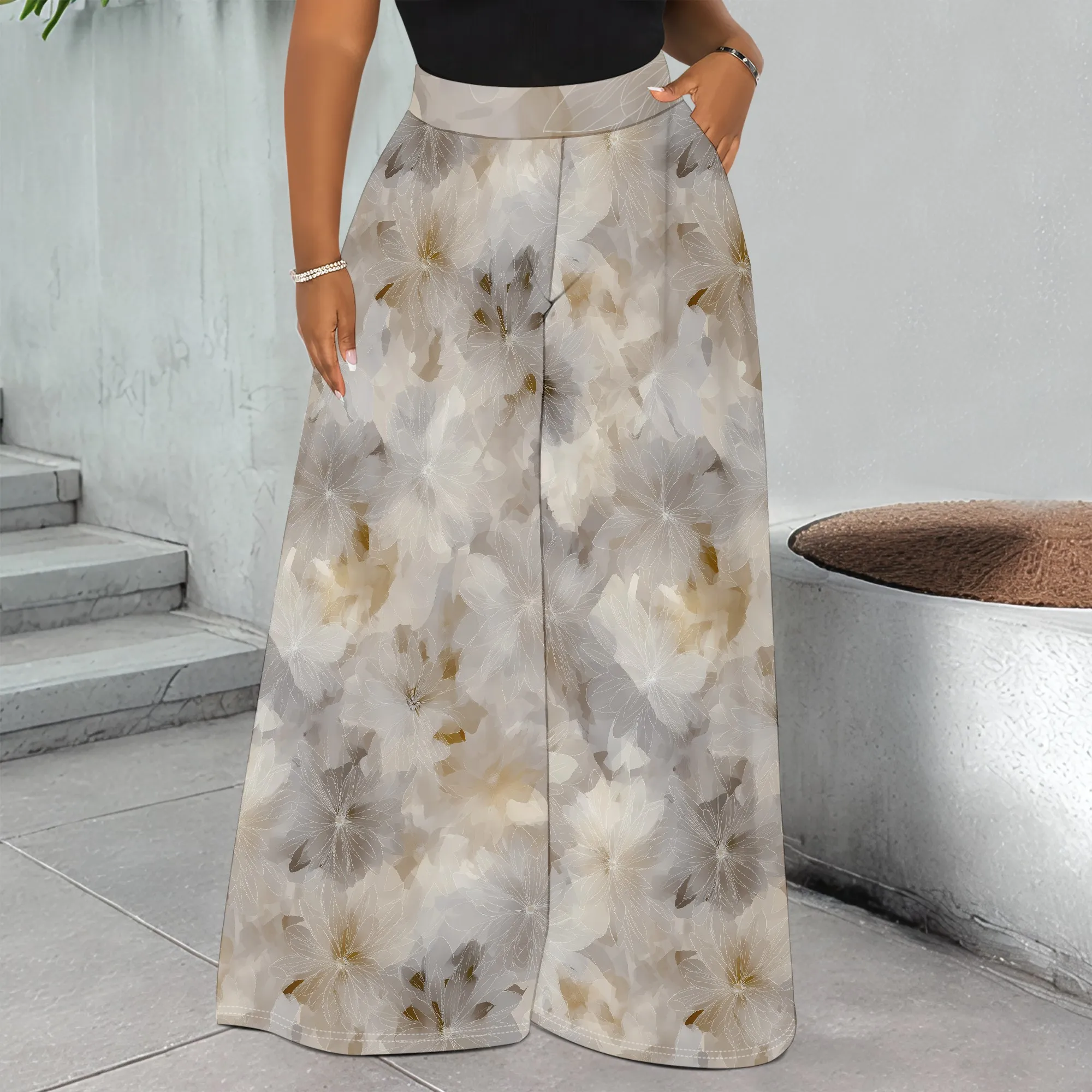 Floral Wide Leg Pants, High Waist Trousers, Loose Fit Palazzo Pants, Casual Summer Bottoms, Office Wear for Women, S-2XL
Floral Wide Leg Pants, High Waist Trousers, Loose Fit Palazzo Pants, Casual Summer Bottoms, Office Wear for Women, S-2XL