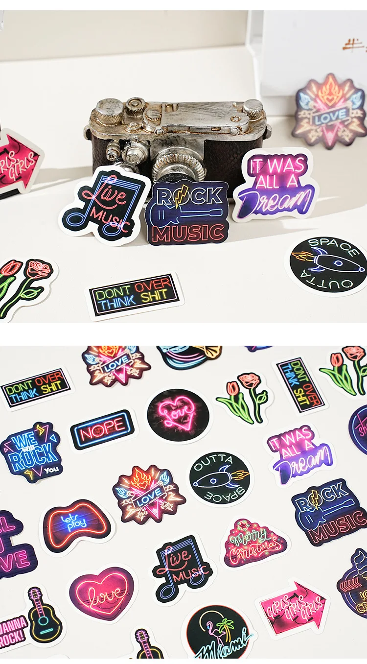 Eco Friendly Self Adhesive Stickers 46 Pieces Neon Color Art Aesthetic for Diary Journal Decoration Envelope Sealing
Eco Friendly Self Adhesive Stickers 46 Pieces Neon Color Art Aesthetic for Diary Journal Decoration Envelope Sealing