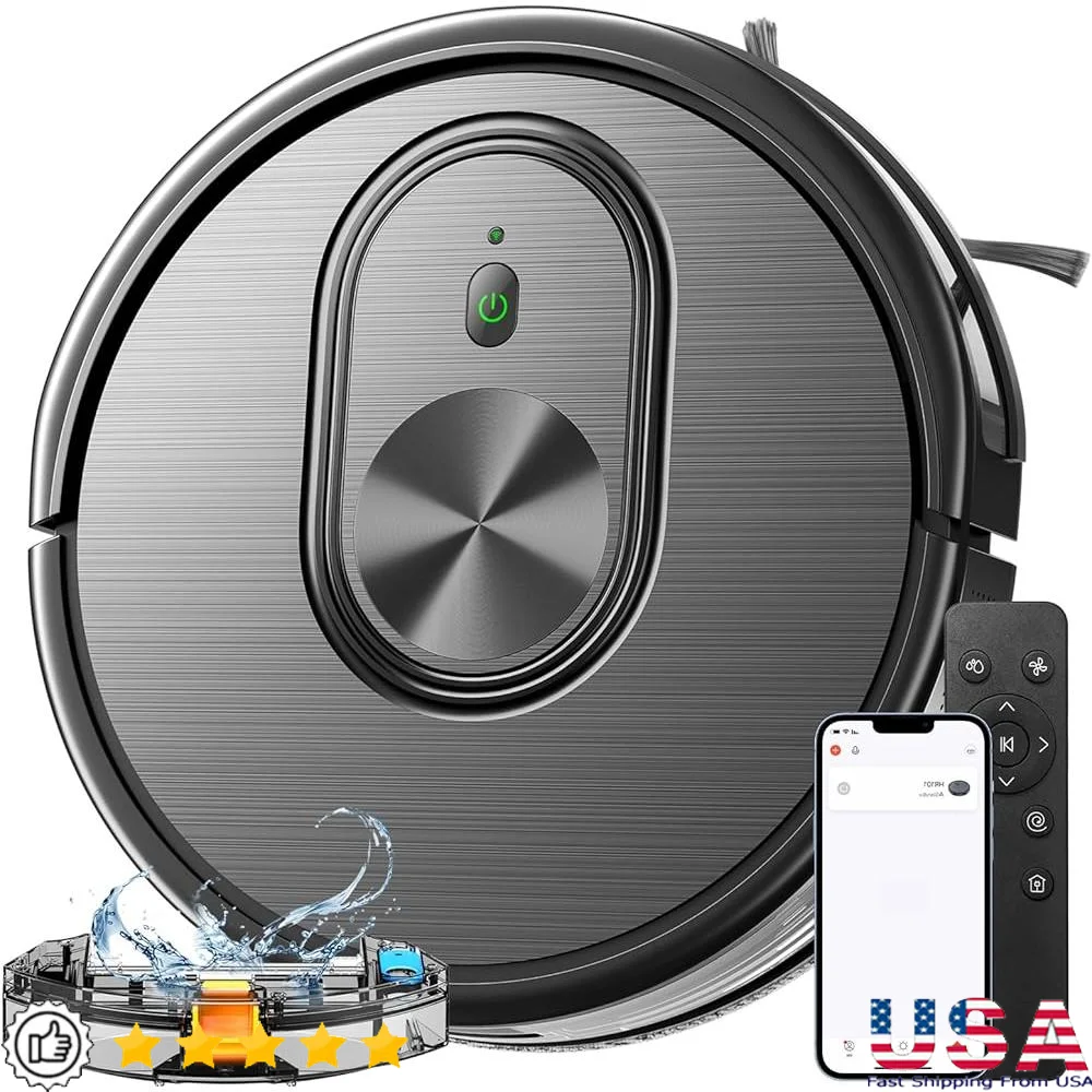 3 in 1 Robot Vacuum Cleaner and Mop Combo with 1600Pa Suction Smart App Control Scheduling Voice Command Anti-Collision
3 in 1 Robot Vacuum Cleaner and Mop Combo with 1600Pa Suction Smart App Control Scheduling Voice Command Anti-Collision