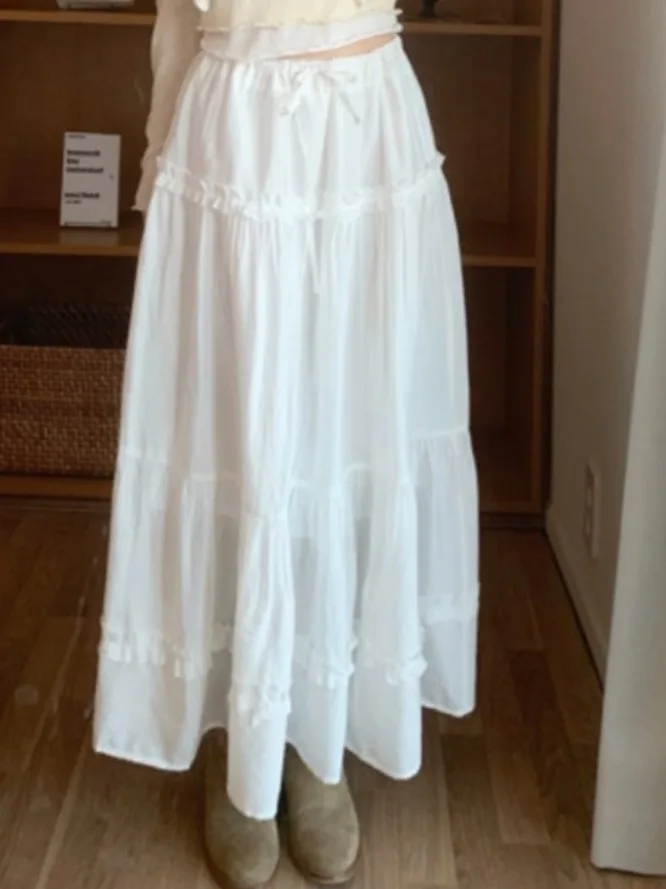 Ele High Waist A-Line Skirt Long Dr Women's Knot Belted Wooden Ear Splice f Body Skirt Spring Faion
Ele High Waist A-Line Skirt Long Dr Women's Knot Belted Wooden Ear Splice f Body Skirt Spring Faion