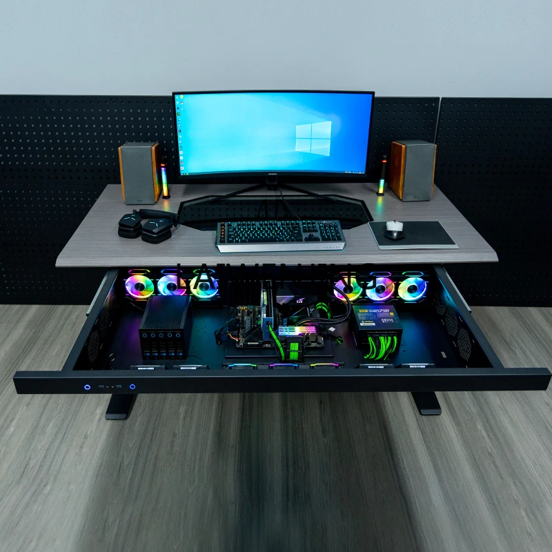 SGF chassis integrated table transparent desktop assembly drawer type lifting e-sports table
SGF chassis integrated table transparent desktop assembly drawer type lifting e-sports table