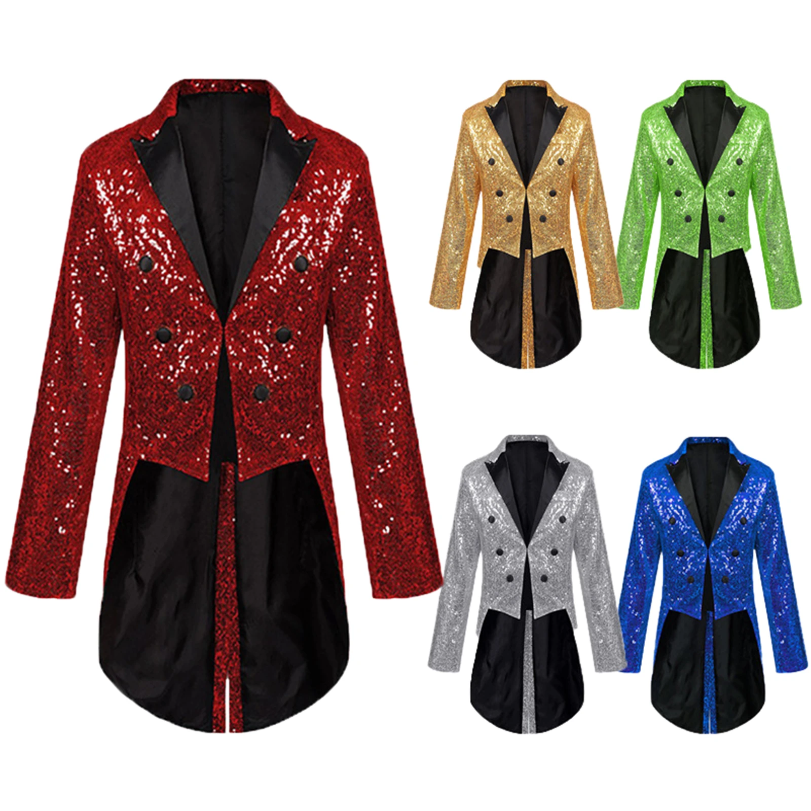 Long Shiny Tuxedo Suit Blazer Jackets Men Sequins Party Dance Bling Coats Wedding Mens Gentleman Stage Tailcoat
Long Shiny Tuxedo Suit Blazer Jackets Men Sequins Party Dance Bling Coats Wedding Mens Gentleman Stage Tailcoat