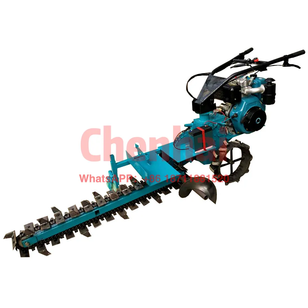 Agricultural self-propelled chain trencher Hand push type engineering trencher
Agricultural self-propelled chain trencher Hand push type engineering trencher