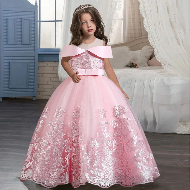 Custom Flower Girl Dress Wedding Gown Birthday Party Pageant Dress Off Shoulder Lace Applique Bow Tulle Ball Gown For Girls فسات
Custom Flower Girl Dress Wedding Gown Birthday Party Pageant Dress Off Shoulder Lace Applique Bow Tulle Ball Gown For Girls فسات