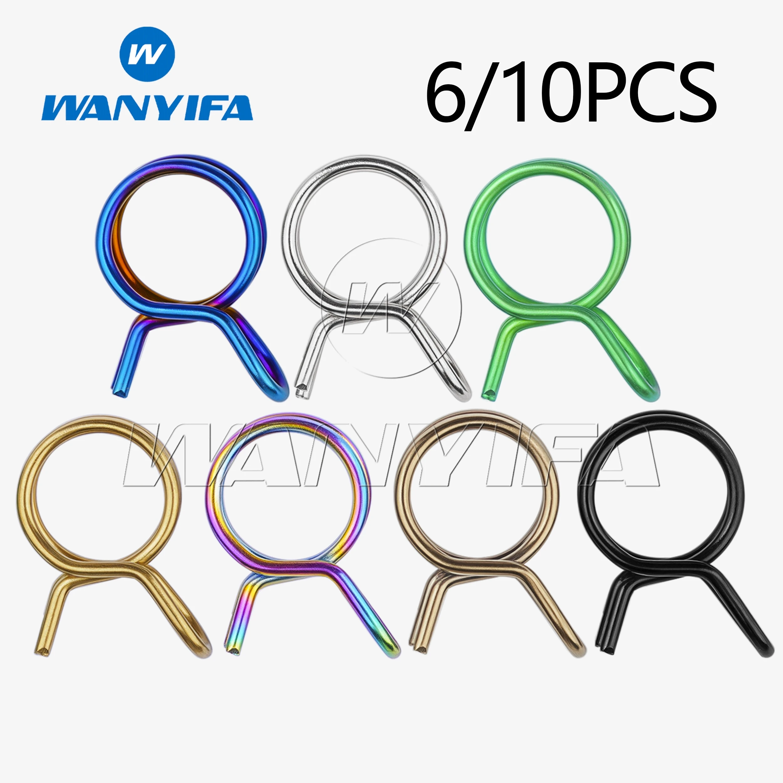 Wanyifa 6/10PCS GR5 Titanium Alloy 9.8mm Hose Clamp Zinc Plated Spring Clips Gear Hose Fuel Line Clamp for Boats Motorcycles
Wanyifa 6/10PCS GR5 Titanium Alloy 9.8mm Hose Clamp Zinc Plated Spring Clips Gear Hose Fuel Line Clamp for Boats Motorcycles