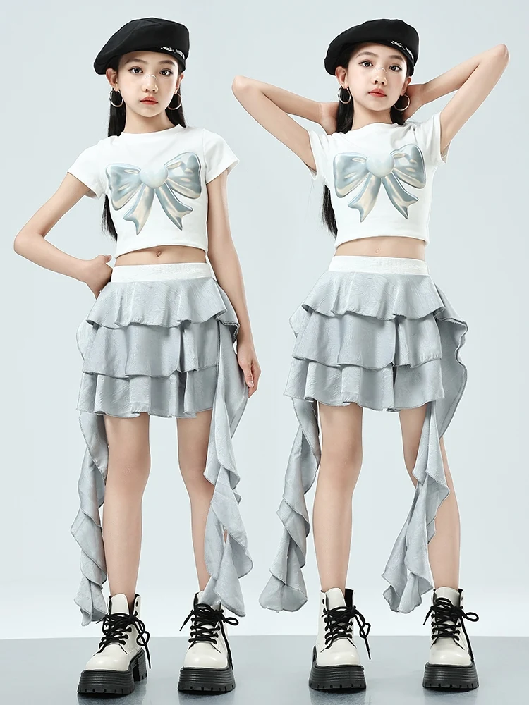 Girls Cheerleading Dance Clothes Jazz Dance Crop Tops Irregular Skirt Kids Kpop Hip Hop Performance Clothing Stage Wear BL13206
Girls Cheerleading Dance Clothes Jazz Dance Crop Tops Irregular Skirt Kids Kpop Hip Hop Performance Clothing Stage Wear BL13206