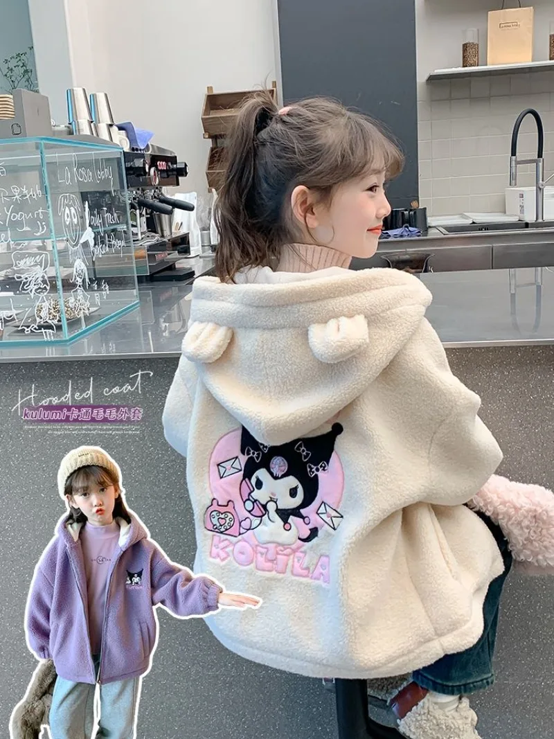 Kawaii Kuromi Sanrio Student Cute Cartoon Hooded Sportswear Children Comfortable Warm Jacket Plush Coat Christmas Gifts for Kids
Kawaii Kuromi Sanrio Student Cute Cartoon Hooded Sportswear Children Comfortable Warm Jacket Plush Coat Christmas Gifts for Kids