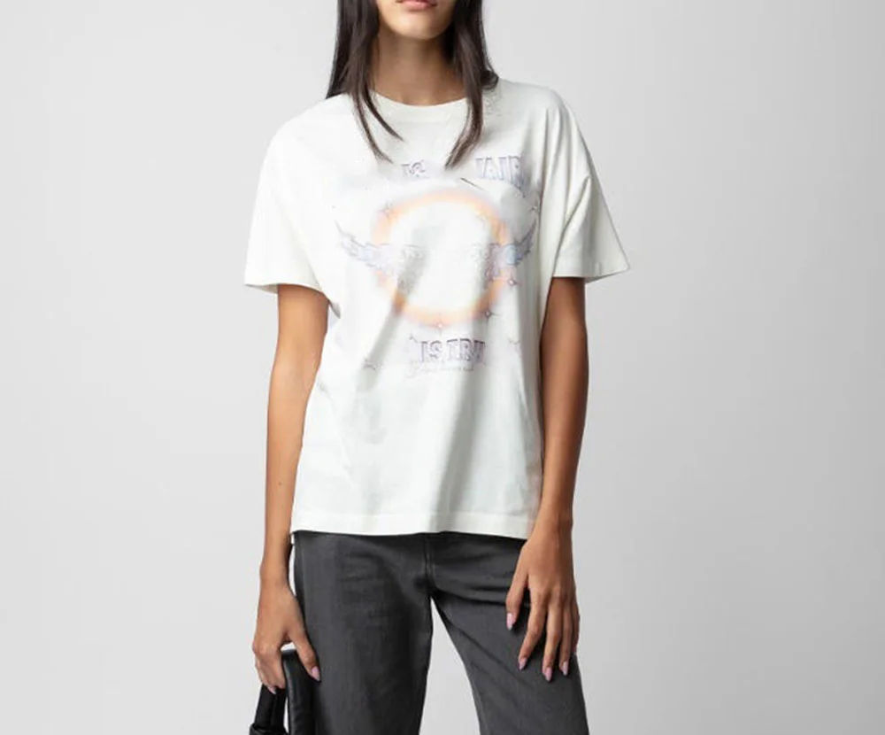 Rainbow Wings Cotton Women's T-Shirt Summer Round Neck Short Sleeve English City Country Basic Tops Fashion Casual Tee
Rainbow Wings Cotton Women's T-Shirt Summer Round Neck Short Sleeve English City Country Basic Tops Fashion Casual Tee