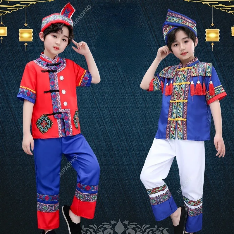 Zhuang Nationality Costume For Boy Chinese Ethnic Minority Clothing Kids School Stage Performance Clothes Festival Cosplay
Zhuang Nationality Costume For Boy Chinese Ethnic Minority Clothing Kids School Stage Performance Clothes Festival Cosplay
