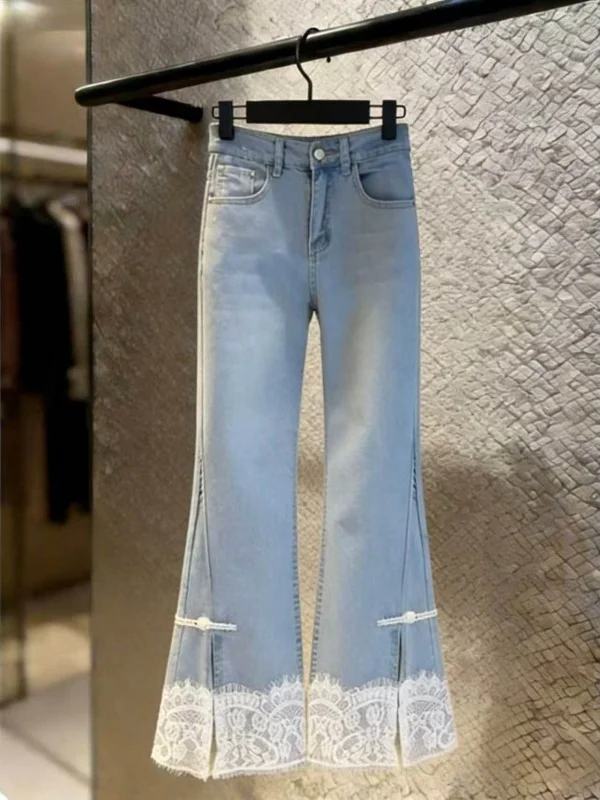 Blue Lace Splice Slim Fit High Waist Straight Leg Jeans Women's Early Spring Body Shaping Long Pants Casual Style Patchwork
Blue Lace Splice Slim Fit High Waist Straight Leg Jeans Women's Early Spring Body Shaping Long Pants Casual Style Patchwork